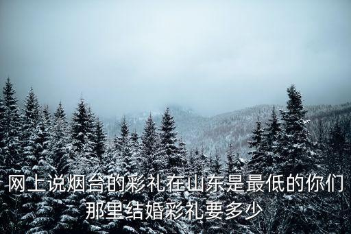網上說煙臺的彩禮在山東是最低的你們那里結婚彩禮要多少