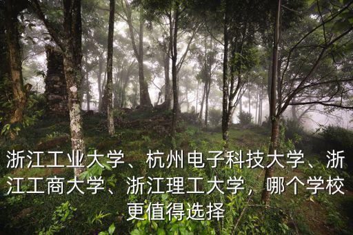 浙江工業大學、杭州電子科技大學、浙江工商大學、浙江理工大學，哪個學校更值得選擇