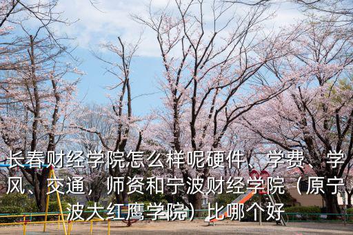 長春財經學院怎么樣呢硬件、學費、學風、交通，師資和寧波財經學院（原寧波大紅鷹學院）比哪個好