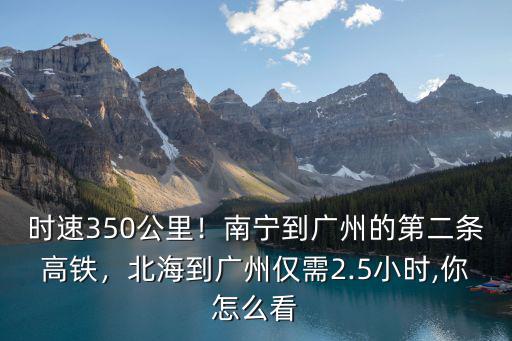 時(shí)速350公里！南寧到廣州的第二條高鐵，北海到廣州僅需2.5小時(shí),你怎么看