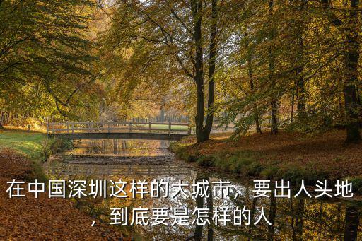 在中國(guó)深圳這樣的大城市，要出人頭地，到底要是怎樣的人