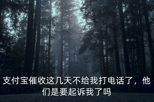 支付寶催收這幾天不給我打電話了，他們是要起訴我了嗎