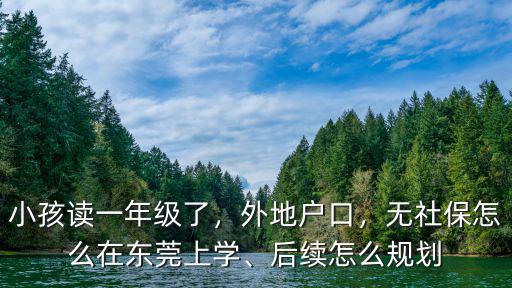 小孩讀一年級了，外地戶口，無社保怎么在東莞上學、后續怎么規劃