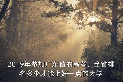 2019年參加廣東省的高考，全省排名多少才能上好一點的大學