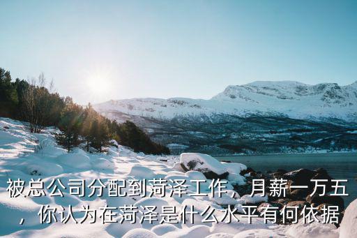 被總公司分配到菏澤工作，月薪一萬五，你認為在菏澤是什么水平有何依據