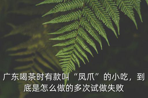 廣東喝茶時(shí)有款叫“鳳爪”的小吃，到底是怎么做的多次試做失敗