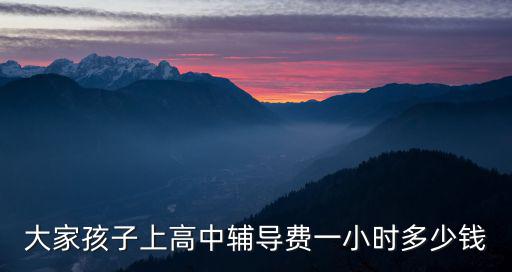 大家孩子上高中輔導費一小時多少錢