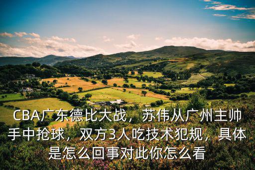 CBA廣東德比大戰，蘇偉從廣州主帥手中搶球，雙方3人吃技術犯規，具體是怎么回事對此你怎么看