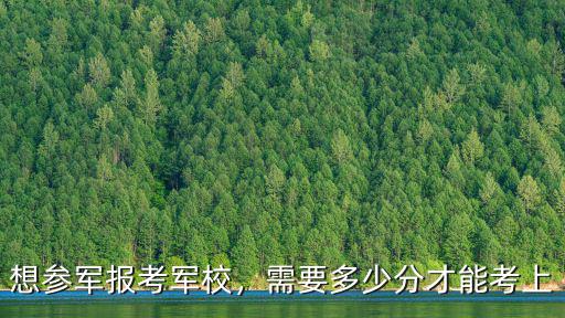 想參軍報考軍校，需要多少分才能考上