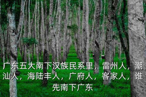廣東五大南下漢族民系里，雷州人，潮汕人，海陸豐人，廣府人，客家人，誰先南下廣東