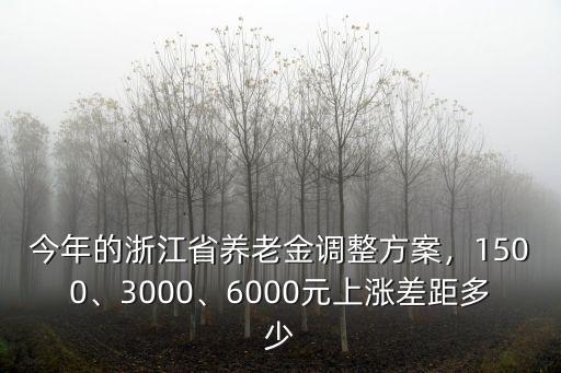今年的浙江省養老金調整方案，1500、3000、6000元上漲差距多少