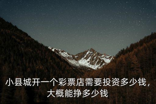 嘉興福彩店多少錢補助,開一家體彩店需要多少錢