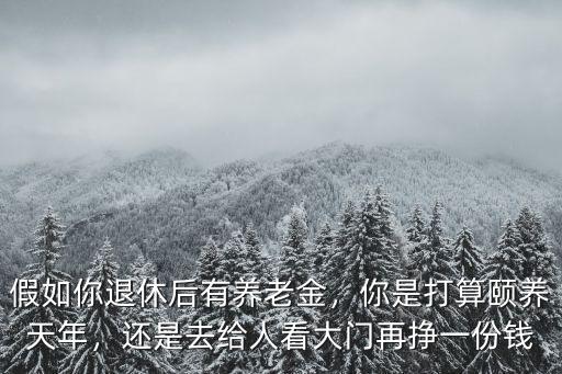 假如你退休后有養老金，你是打算頤養天年，還是去給人看大門再掙一份錢