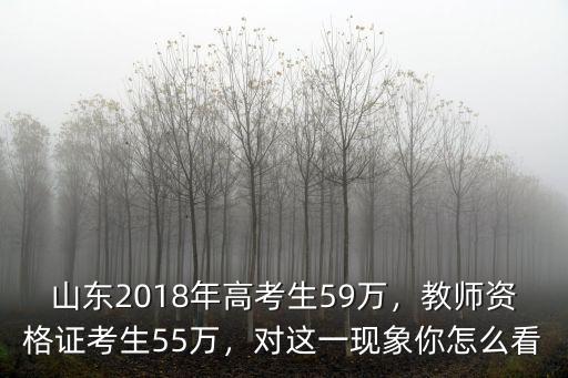 山東2018年高考生59萬，教師資格證考生55萬，對這一現象你怎么看