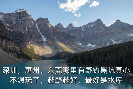 深圳，惠州，東莞哪里有野釣黑坑真心不想玩了，越野越好，最好是水庫