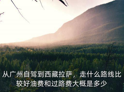 廣州到甘肅過路費多少,從廣州自駕到西藏拉薩
