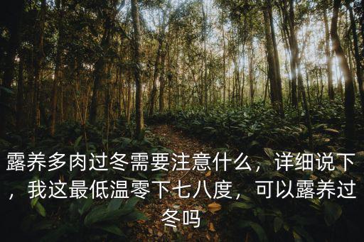 露養多肉過冬需要注意什么，詳細說下，我這最低溫零下七八度，可以露養過冬嗎