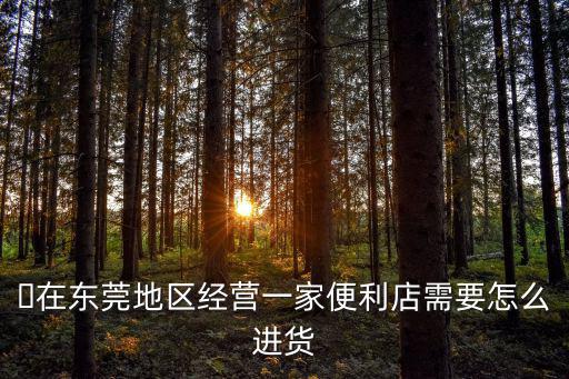 ?在東莞地區經營一家便利店需要怎么進貨