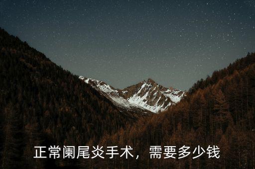 正常闌尾炎手術，需要多少錢