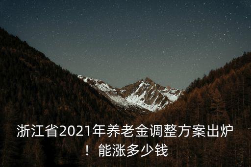 浙江省2021年養老金調整方案出爐！能漲多少錢