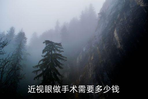 近視眼做手術需要多少錢