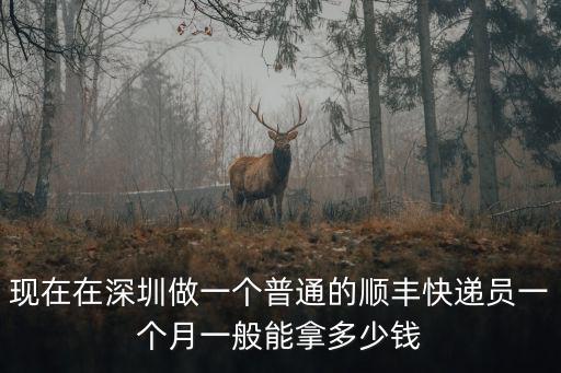 現在在深圳做一個普通的順豐快遞員一個月一般能拿多少錢