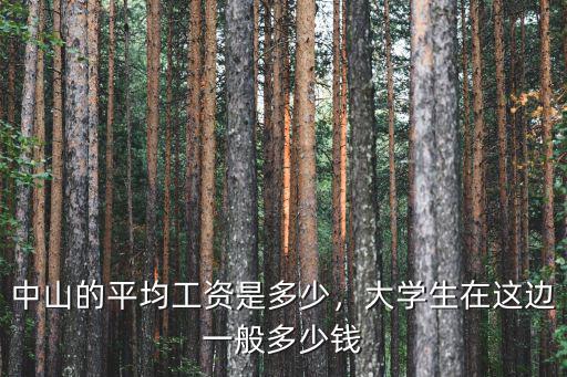 中山的平均工資是多少，大學生在這邊一般多少錢