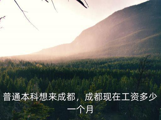 上海廣州成都工資一般多少錢一個月,普通本科想來成都