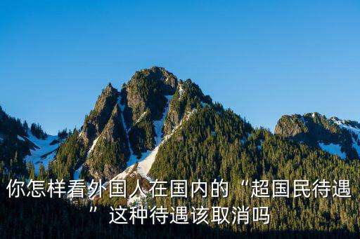 你怎樣看外國人在國內(nèi)的“超國民待遇”這種待遇該取消嗎