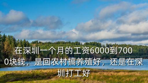 在深圳6000工資到手有多少錢,還是在深圳打工好