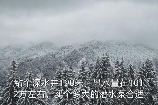 惠州深水井一般多少米出水,鉆個深水井190米