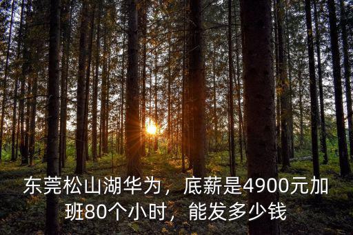 東莞現(xiàn)在普工底薪是多少錢,東莞松山湖華為