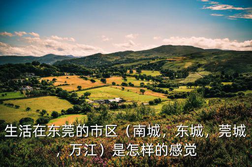 生活在東莞的市區（南城，東城，莞城，萬江）是怎樣的感覺