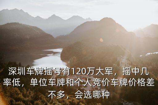深圳車牌搖號有120萬大軍，搖中幾率低，單位車牌和個人競價車牌價格差不多，會選哪種