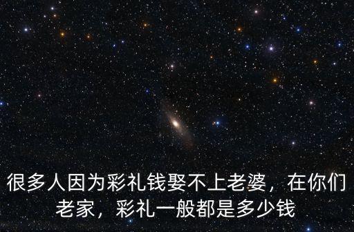 很多人因為彩禮錢娶不上老婆，在你們老家，彩禮一般都是多少錢