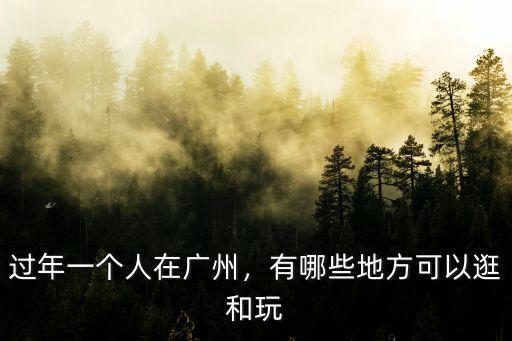 過年一個人在廣州，有哪些地方可以逛和玩