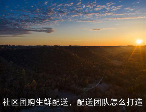 廣東打造配送系統怎么做,社區團購生鮮配送