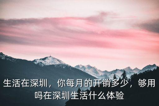 生活在深圳，你每月的開銷多少，夠用嗎在深圳生活什么體驗