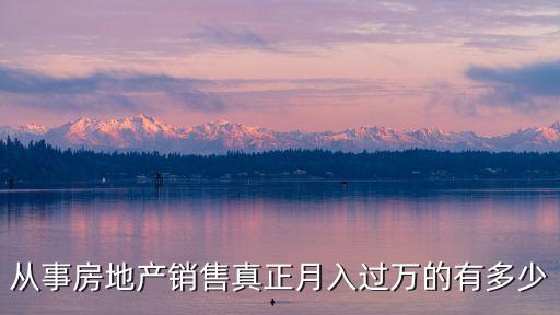 從事房地產(chǎn)銷售真正月入過萬的有多少
