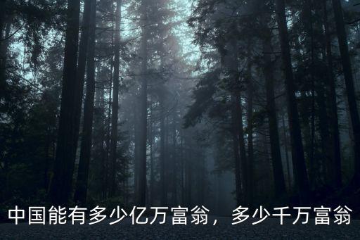 濱州千萬(wàn)富翁有多少,多少千萬(wàn)富翁