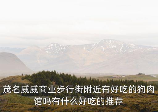 茂名威威商業步行街附近有好吃的狗肉館嗎有什么好吃的推薦