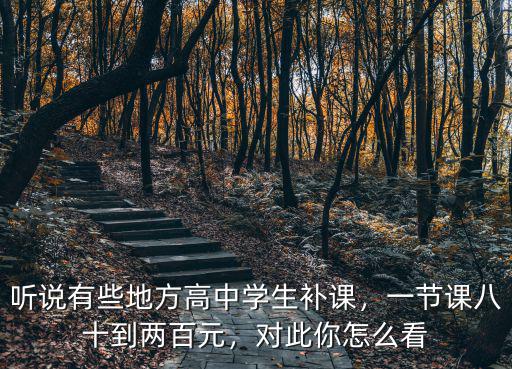 聽(tīng)說(shuō)有些地方高中學(xué)生補(bǔ)課，一節(jié)課八十到兩百元，對(duì)此你怎么看