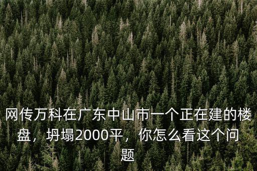 廣東萬科樓盤倒塌怎么回事,廣州萬科的樓盤還能活下去嗎