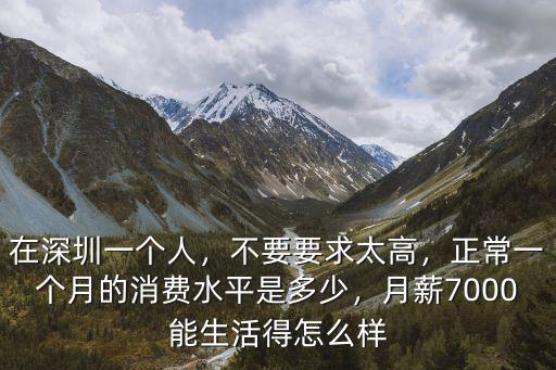 在深圳開銷怎么樣,在深圳一個人