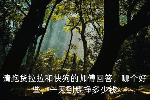 請跑貨拉拉和快狗的師傅回答，哪個好些，一天到底掙多少錢