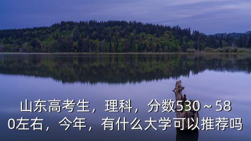 山東高考生，理科，分數(shù)530～580左右，今年，有什么大學可以推薦嗎