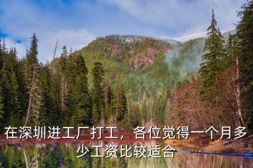 在深圳進(jìn)工廠打工，各位覺得一個(gè)月多少工資比較適合