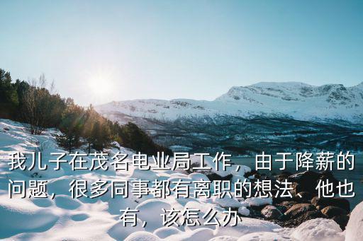 我兒子在茂名電業局工作，由于降薪的問題，很多同事都有離職的想法、他也有，該怎么辦