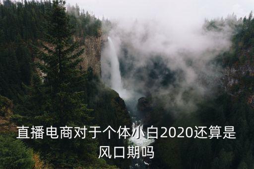 直播電商對于個體小白2020還算是風口期嗎