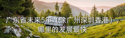 廣東省未來5年（除廣州深圳香港），哪里的發(fā)展最快